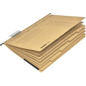Falken Falken Projekt- und Personalhefter UniReg, 230g/m²-Kraftkarton, kaufm. Heftung, mit 6 Trennblättern, 5 Heftungen, m. Tasche braun
