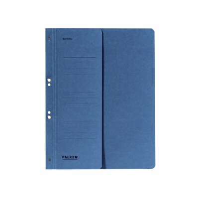Falken Falken Ösenhefter für DIN A4, 250g/m² Manila-RC-Krt., 1/2 Vorderd., Behördenheftung blau