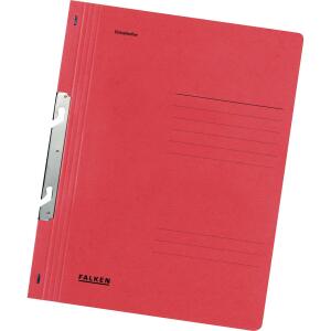 Falken Falken Einhakhefter für DIN A4, 250g/m² Manila-RC-Krt., 1/1 Vorderd., Behördenheftung rot