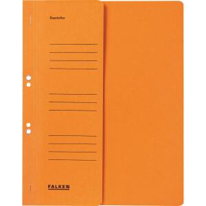 Falken Falken Ösenhefter für DIN A4, 250g/m² Manila-RC-Krt., 1/2 Vorderd., Behördenheftung orange