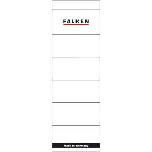 Falken Falken Rückenschild selbstklebend, kurz, breit, 60 x 190mm, 10er Poly weiß