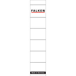 Falken Falken Rückenschild selbstklebend, kurz, schmal, 36 x 190mm, 10er Poly weiß