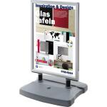 FRANKEN Kundenstopper Outdoor - mit Rollen, A1, grau