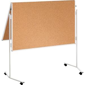 FRANKEN Moderationstafel ECO - 120 x 150 cm, braun/Kork, mit Rollen