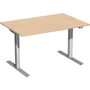 Schreibtisch Elektro-Hubtisch Flex B1200xT800xH650-1250mm, Buche/silber