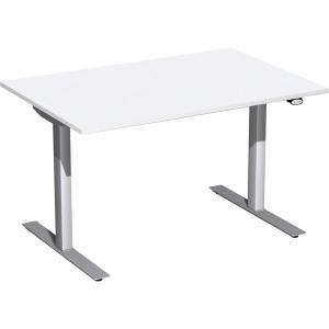 Schreibtisch Elektro-Hubtisch Flex B1200xT800xH650-1250mm, weiß/silber