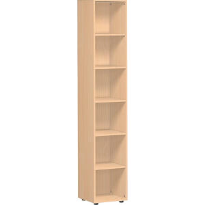 Regal 6 OH mit Standfüßen Buche 400x420x2160 Flex