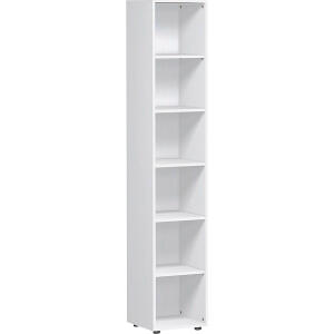 Regal 6 OH mit Standfüßen weiß 400x420x2160 Flex