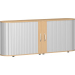 Sideboard 2 OH Flex mit Standfüßen silber/Buche