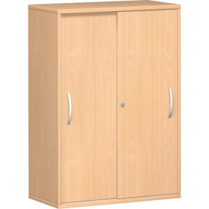 Schiebetürenschrank 3 OH mit Standfüßen, Buche, Flex