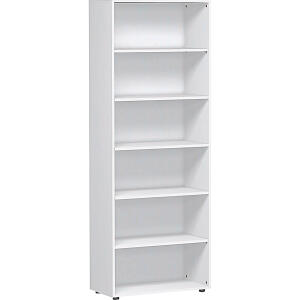 Regal 6 OH m. Standfüßen Flex weiß 800x400x2160