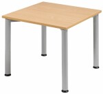 Schreibtisch B800xT800mm Buche/weißalu, 4-Fuß...