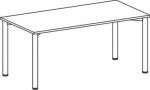 Schreibtisch B1800xT800mm grau/weißalu, 4-Fuß...