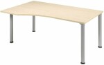 Schreibtisch links Ahorn/weißalu 4-Fuß Flex,...
