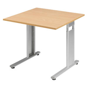 Arbeitstisch C-Fuß Flex Buche/Silber höhenverstellbar