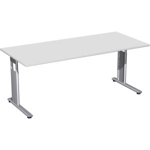 Schreibtisch B1800xT800mm, Flex lichtgrau/silber