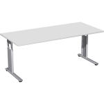 Schreibtisch B1800xT800mm, Flex lichtgrau/silber