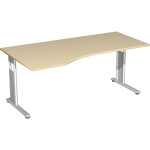 PC-Tisch links Ahorn/Silber C-Fuß Flex, BxT:...