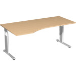 PC-Tisch links Buche/Silber C-Fuß Flex, BxT:...
