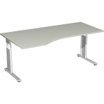 PC-Tisch links Lichtgrau/Silber C-Fuß Flex, BxT:...