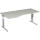 PC-Tisch links Lichtgrau/Silber C-Fuß Flex, BxT: 1800x800/1000mm