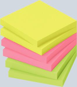 Haftnotiz, 75 x 75mm, 80 Blatt, Brillantgelb, Brillantpink