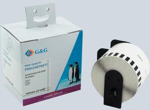 Premium Etiketten 62mmx30,48m komp.zu Brother DK-22205, schwarz auf weiß