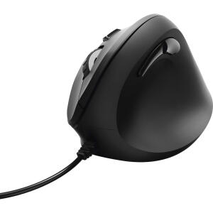 Vertikale, ergonomische Maus, EMC500, schwarz, 6-Tasten, kabelgebunden