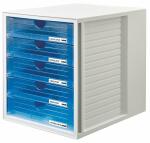Schrankset transparent/blau A4 5 Schübe geschlossen