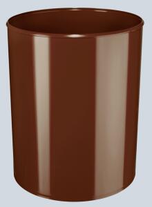 Design-Papierkorb 20 Liter braun flammhemmend, hochgänzend,