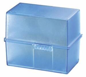Karteibox A8 quer transluzentblau für ca. 200 Karten 89x58x71mm