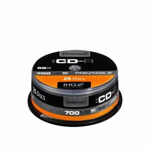 Rohling CD-R 80 Min. 700MB, 52x, 25er Spindel, bedruckbar
