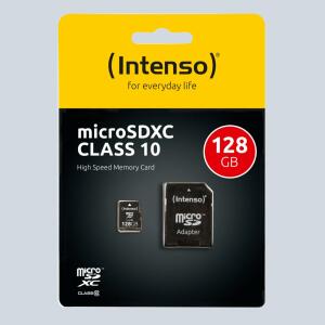 Micro SD Speicherkarte 128 GB, 40 MB/s Class 10, mit Adapter, für Fotos,