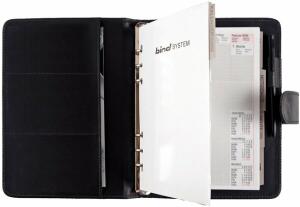 Bind Systemplaner A5 Lederimitat sw ohne Kalender, mit Druckknopf