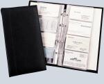 Visitenkarten-Ringbuch schwarz Leder imitat inkl. A-Z...