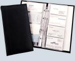 Visitenkarten-Ringbuch schwarz Leder imitat inkl. A-Z...