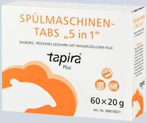 Tapira plus Spülmaschinen-Tabs 5in1 Reiniger, Klarspüler, Salzfunktion,