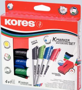 Whiteboard Set bestehend aus 4 K-Markern mit 3mm Rundspitze