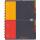OXFORD International Organiserbook A4+, kariert 5 mm, 80 Blatt, Optik Paper®, 4fach gelocht, mit Sortierfächern, Gummizugmappe und PP-Deckel, 5er-Packung