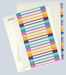 LEITZ 1245 Register Serie WOW 120 A4 Überbreite 20Blatt farbig