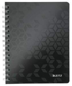 LEITZ Collegeblock WOW A5 PPEinband liniert schwarz spiralgebunden
