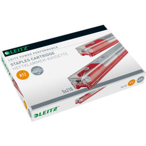 LEITZ 5594 Heftklammern K12 EinwegKassette 5x210 Stück rot