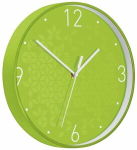 LEITZ Wanduhr WOW Ø 30cm grün Quartzlaufwerk Glasfront gut