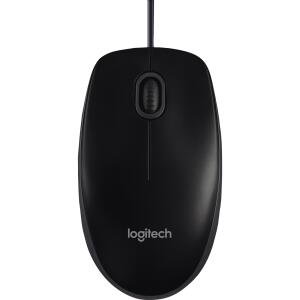 Logitech Maus B100 schwarz, kabelgebunden USB, Optisch, 800dpi, Business