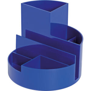 Rundbox blau 6 Fächer m. Brief- und Zettelfach Ø 14cm, Höhe 12,5cm