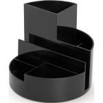 Rundbox schwarz 6 Fächer m. Brief- und Zettelfach...