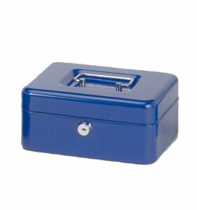 Geldkassette 200x170x90mm blau Sicherheitszylinderschloss mit 2