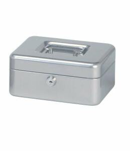 Geldkassette 200x170x90mm silber Sicherheitszylinderschloss mit 2