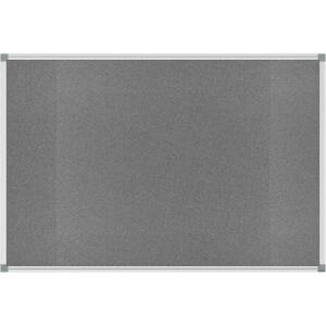 Pinnboard Standard 90/120 grau Textil Alurahmen, Ecken grau