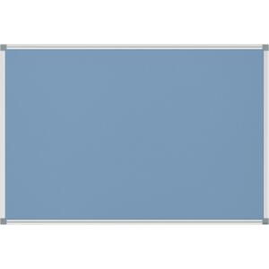 Pinnboard Standard 90/180 hellblau Textil Alurahmen, Ecken grau